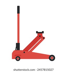 Hydraulic Floor Jack for Heavy Duty Vehicle Lifting, Flat Vector Illustration Design