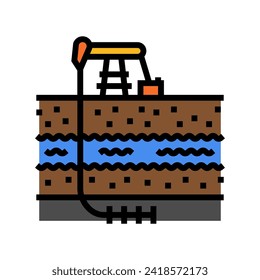 hydraulic fracturing oil industry color icon vector. hydraulic fracturing oil industry sign. isolated symbol illustration