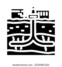 hydraulic fracturing oil industry glyph icon vector. hydraulic fracturing oil industry sign. isolated symbol illustration