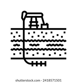 hydraulic fracturing oil industry line icon vector. hydraulic fracturing oil industry sign. isolated contour symbol black illustration