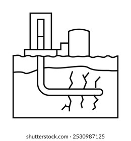 hydraulic fracturing petroleum engineer line icon vector. hydraulic fracturing petroleum engineer sign. isolated contour symbol black illustration