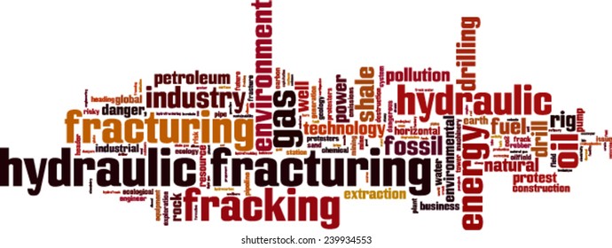Hydraulic Fracturing word cloud concept. Vector illustration