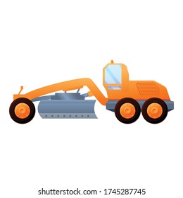 Hydraulic grader machine icon. Cartoon of hydraulic grader machine vector icon for web design isolated on white background
