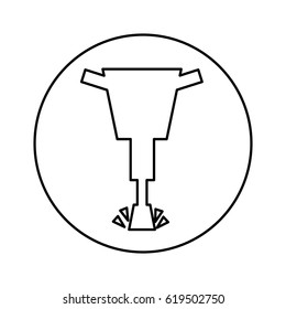 hydraulic hammer isolated icon