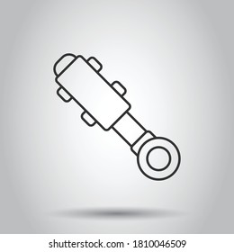 Hydraulic icon in flat style. Cylinder vector illustration on white isolated background. Equipment business concept.