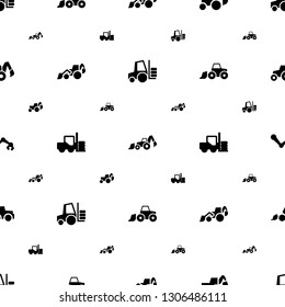 hydraulic icons pattern seamless white background. Included editable filled forklift, excavator, robot arm icons. hydraulic icons for web and mobile.