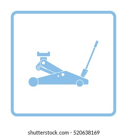 Hydraulic jack icon. Blue frame design. Vector illustration.