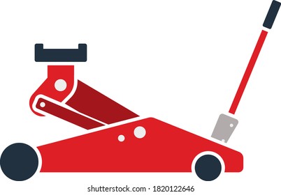 Icono de Jack hidráulico. Diseño de color plano. Ilustración vectorial.