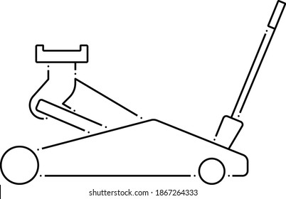 Hydraulic Jack Icon. Outline Simple Design. Vector Illustration.
