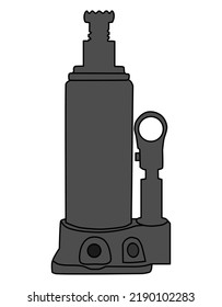 La toma hidráulica para elevación con vector blanco y negro