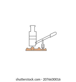 Plantilla de diseño de ilustración vectorial de icono de línea de jack hidráulica.