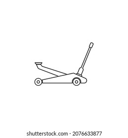 Plantilla de diseño de ilustración vectorial de icono de línea de jack hidráulica.