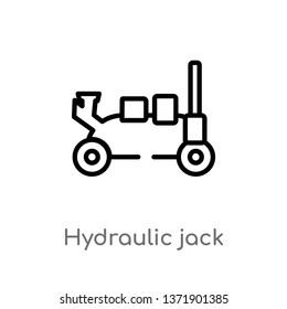 hydraulic jack vector line icon. Simple element illustration. hydraulic jack outline icon from transportation concept. Can be used for web and mobile