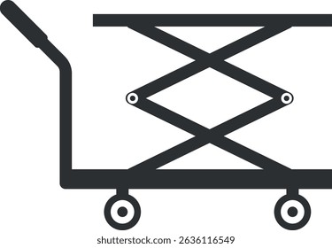 Hydraulic lifting table icon. Industrial signs and symbols.