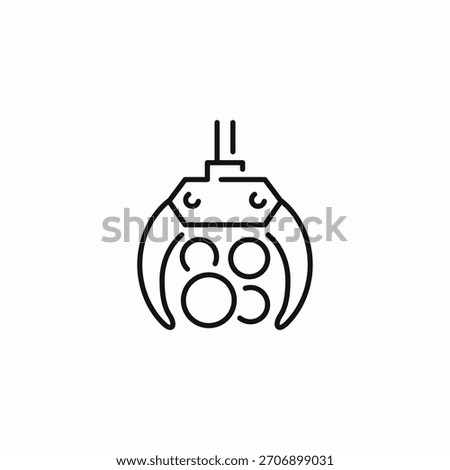 hydraulic log grapple icon sign vector
