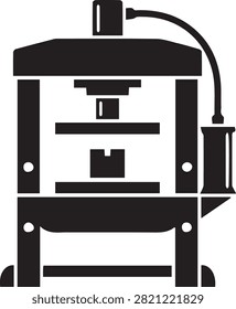 Hydraulic press industrial machine vector icon