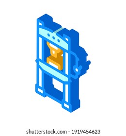 hydraulic press isometric icon vector. hydraulic press sign. isolated symbol illustration