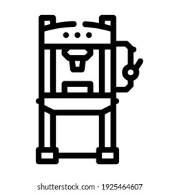 hydraulic press line icon vector. hydraulic press sign. isolated contour symbol black illustration