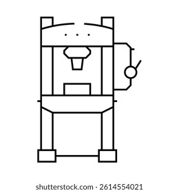 hydraulic press line icon vector. hydraulic press sign. isolated contour symbol black illustration