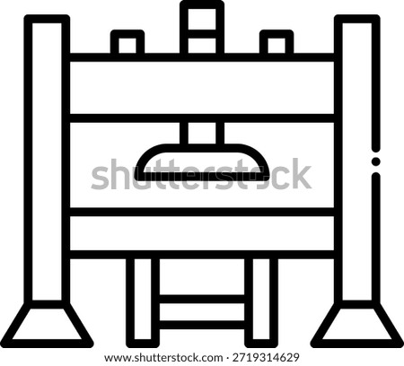 Hydraulic Press Machine Icon in Outline Style