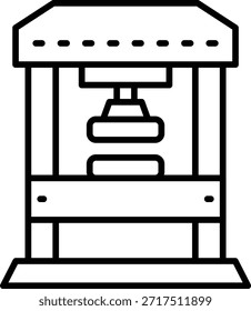 Icono de Vector de prensa hidráulica. Se puede utilizar para aplicaciones de impresión, móviles y de Web.