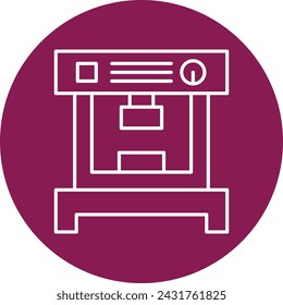 Hydraulic Press Vector Line Circle Icon