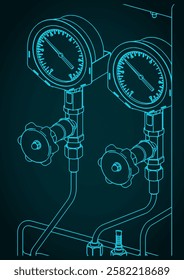Hydraulic pressure measuring instruments and valve sclose-up