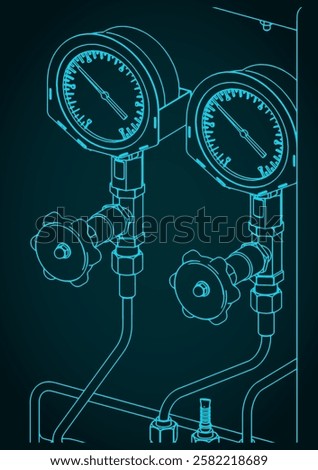 Hydraulic pressure measuring instruments and valve sclose-up