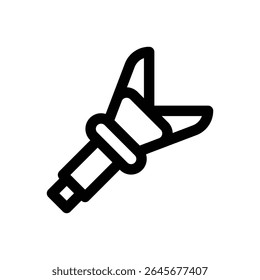 Hydraulisches Rettungswerkzeug. Bearbeitbares Strichvektorsymbol.