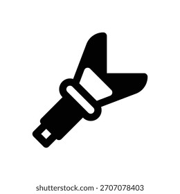 Herramienta de rescate hidráulica. Icono de Vector de trazo delineado con detalles rellenos de negro.