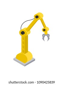 Hydraulic robot with special nozzle claws image of modern mechanism using for processes automation of product line on contemporary plant and factories