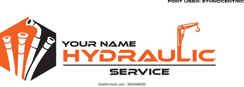Hydraulic service logo with a crane