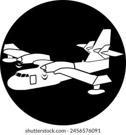 hydro airplane vector design for laser engraving