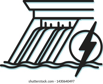 Hydro Dam Project - Icon as EPS 10 File