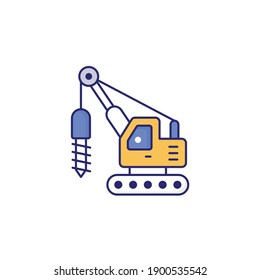 Hydro Drilling vector icon style illustration. EPS file 10