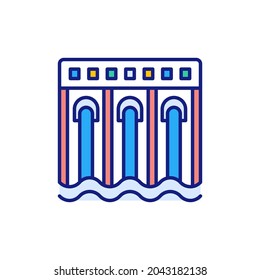 Icono hidroeléctrico en vector. Logotipo