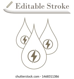 Hydro Energy Drops Icon. Editable Stroke Simple Design. Vector Illustration.