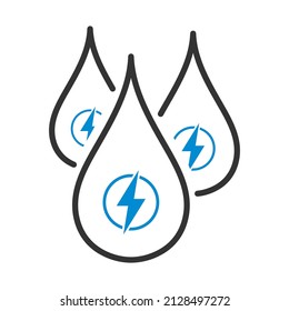 Hydro Energy Drops Icon. Editable Bold Outline With Color Fill Design. Vector Illustration.