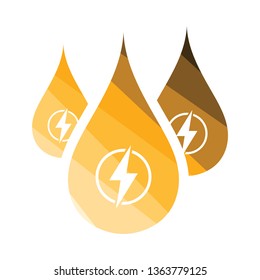 Hydro energy drops  icon. Flat color design. Vector illustration.
