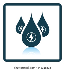 Hydro energy drops  icon. Shadow reflection design. Vector illustration.