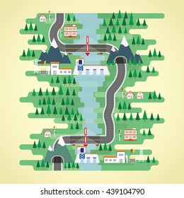 hydro energy in flat design