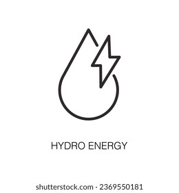 Hydro energy icon. Collection of renewable energy, ecology and green electricity icons. Vector illustration.