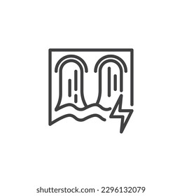 Hydro Energy line icon. linear style sign for mobile concept and web design. Hydroelectric dam outline vector icon. Symbol, logo illustration. Vector graphics