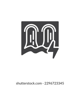 Hydro energy vector icon. filled flat sign for mobile concept and web design. Hydroelectric dam glyph icon. Symbol, logo illustration. Vector graphics