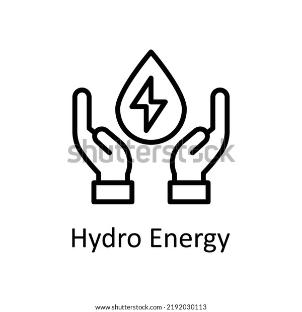 Hydro Energy Vector Outline Icon Design Stock Vector Royalty Free 2192030113 Shutterstock