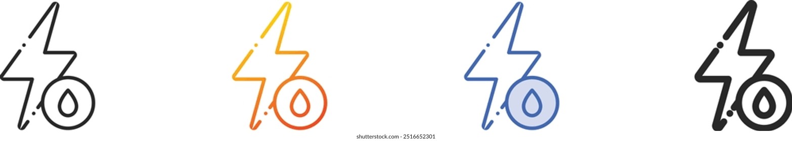 hydro icon.Thin Linear, Gradient, Blue Stroke and bold Style Design Isolated On White Background