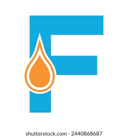 Hydro Logo combine with letter F vector template