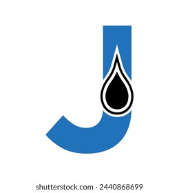 Hydro Logo combinado con la letra J plantilla de vector