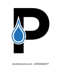Hydro Logo combine with letter P vector template