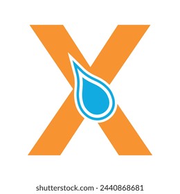 Hydro Logo combine with letter X vector template